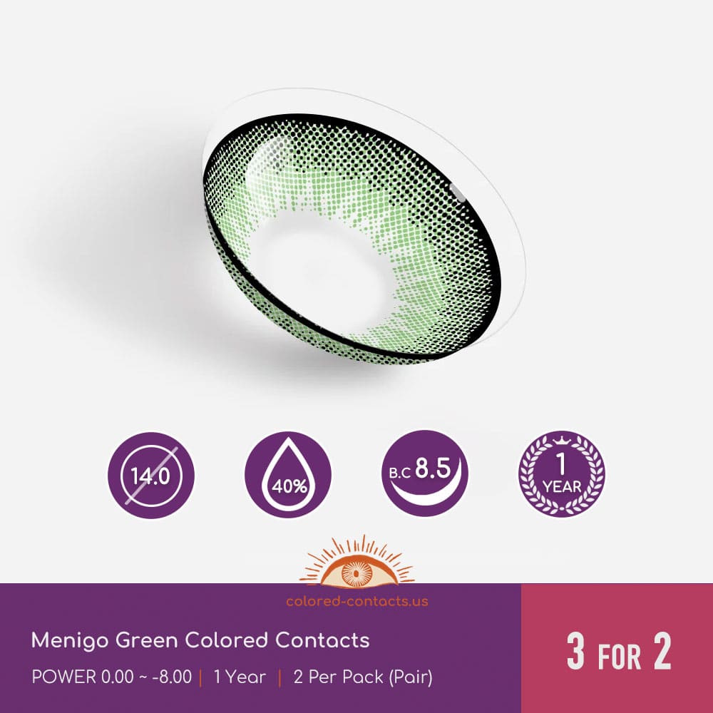 Menigo Green Colored Contacts - thumbnail 3