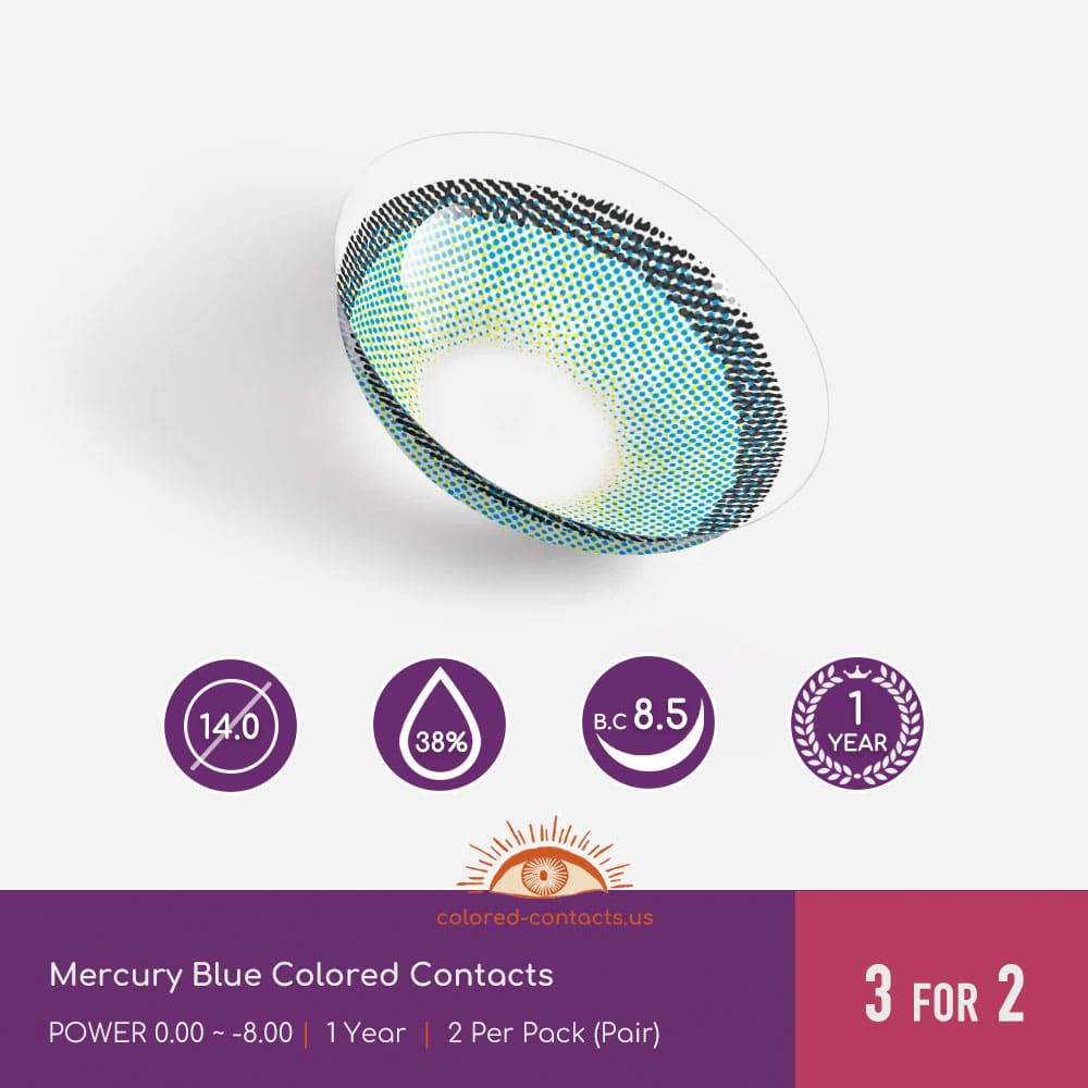 Mercury Blue Colored Contacts - thumbnail 2