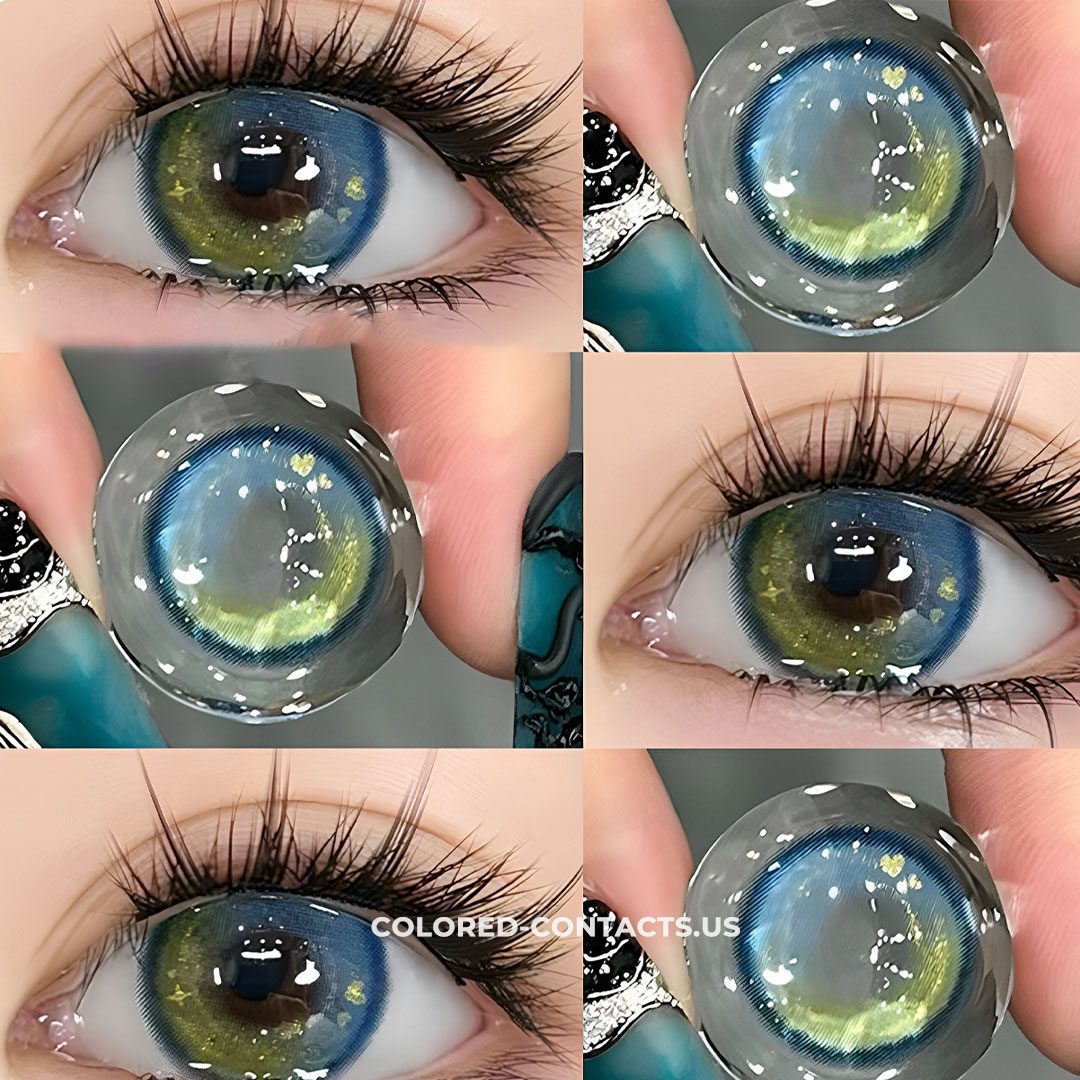 Mesmerizing Dual-Tone Blue-Green Contact Lens - thumbnail 2