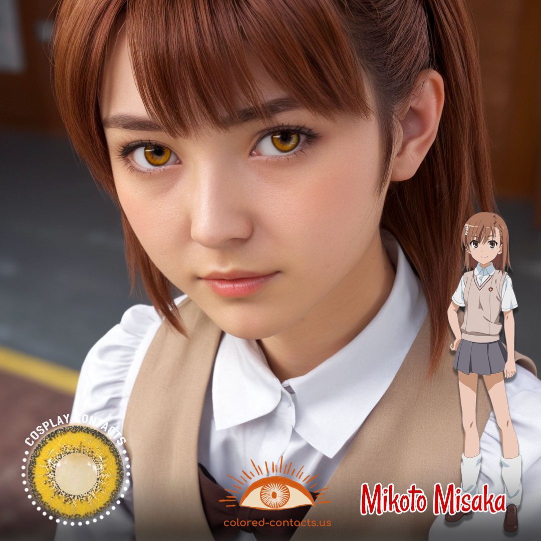 A Certain Magical Index: Mikoto Misaka Cosplay Brown Contact Lenses - image 1