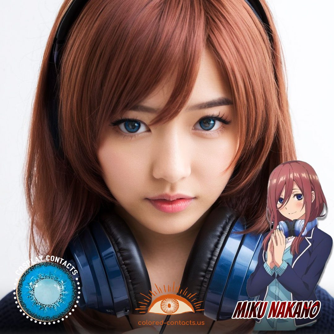 5 Toubun no Hanayome: Miku Nakano Cosplay Blue Contact Lenses - image 1