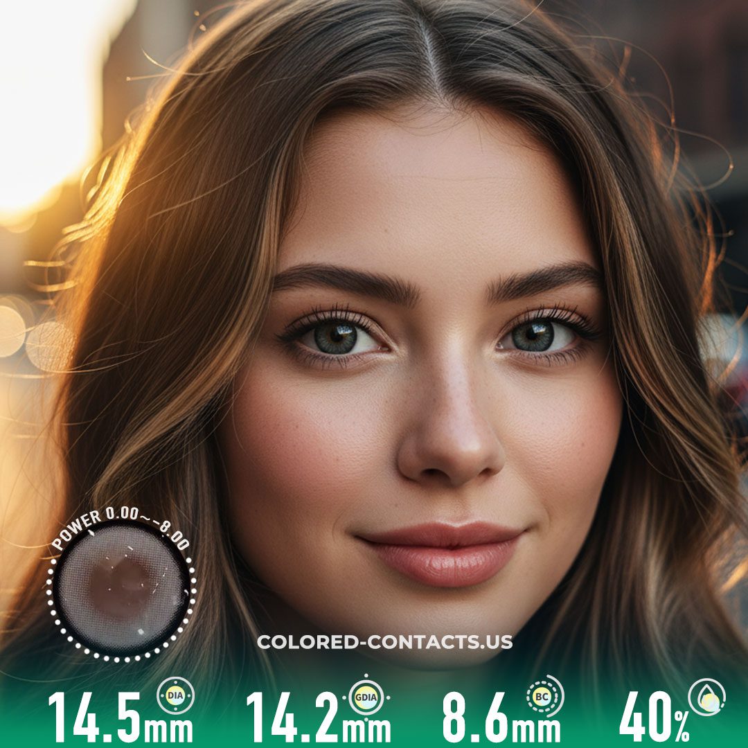 Milky Jewel Gray Contact Lens with Black Rim - image 1