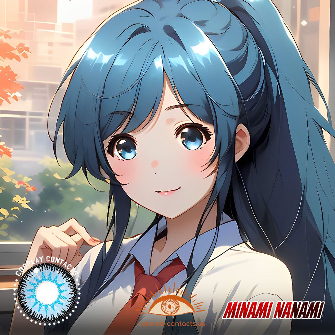 Minami Nanami Cosplay Blue Contact Lenses - image 1