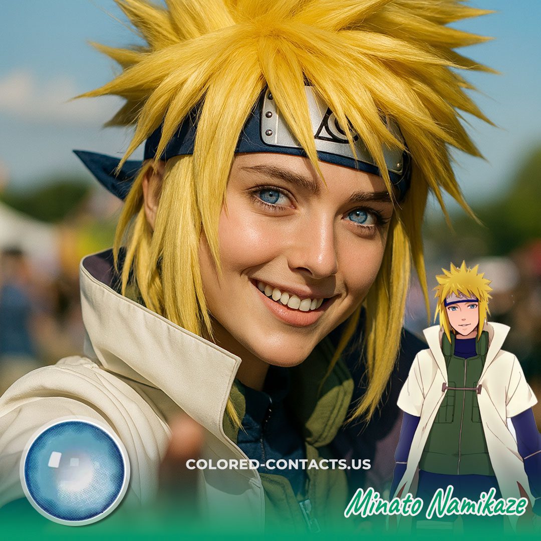 Bright Blue Anime Cosplay Contact Lenses - image 1