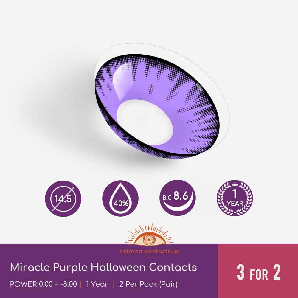 Miracle Purple Halloween Contacts - thumbnail 3