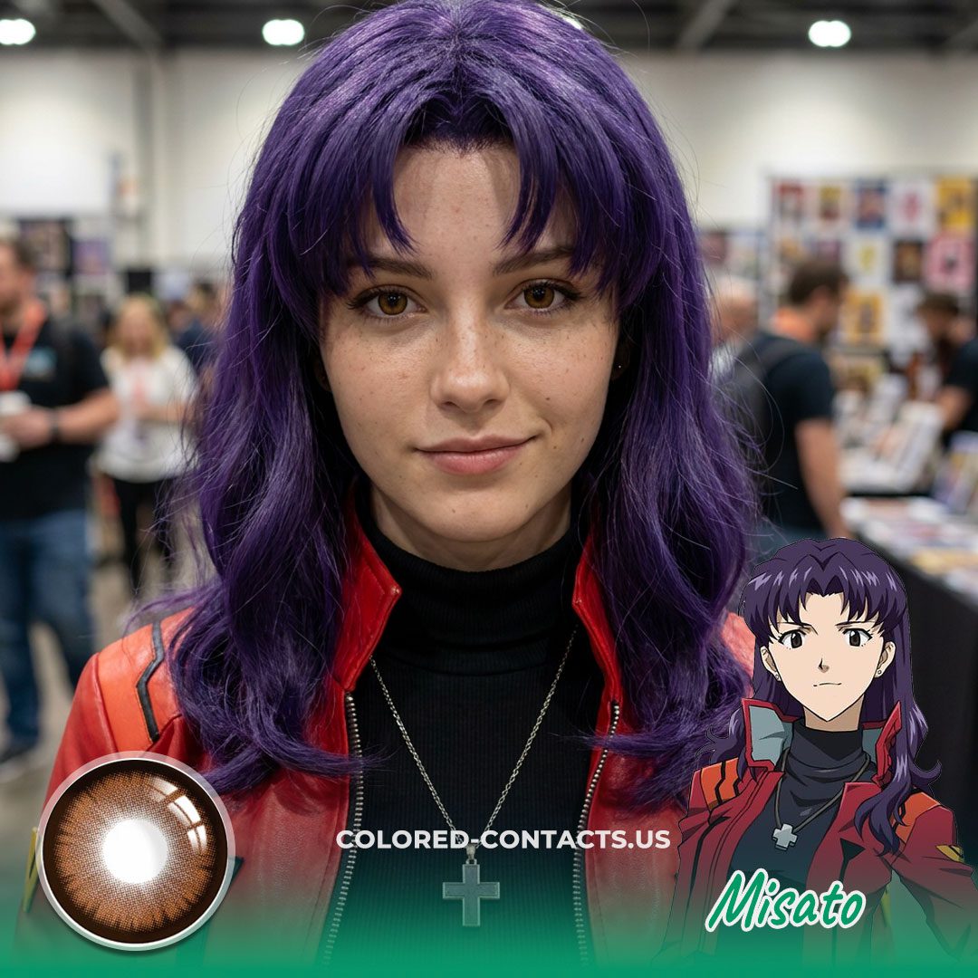 EVANGELION: Misato Katsuragi Cosplay Brown Contact Lenses - image 1