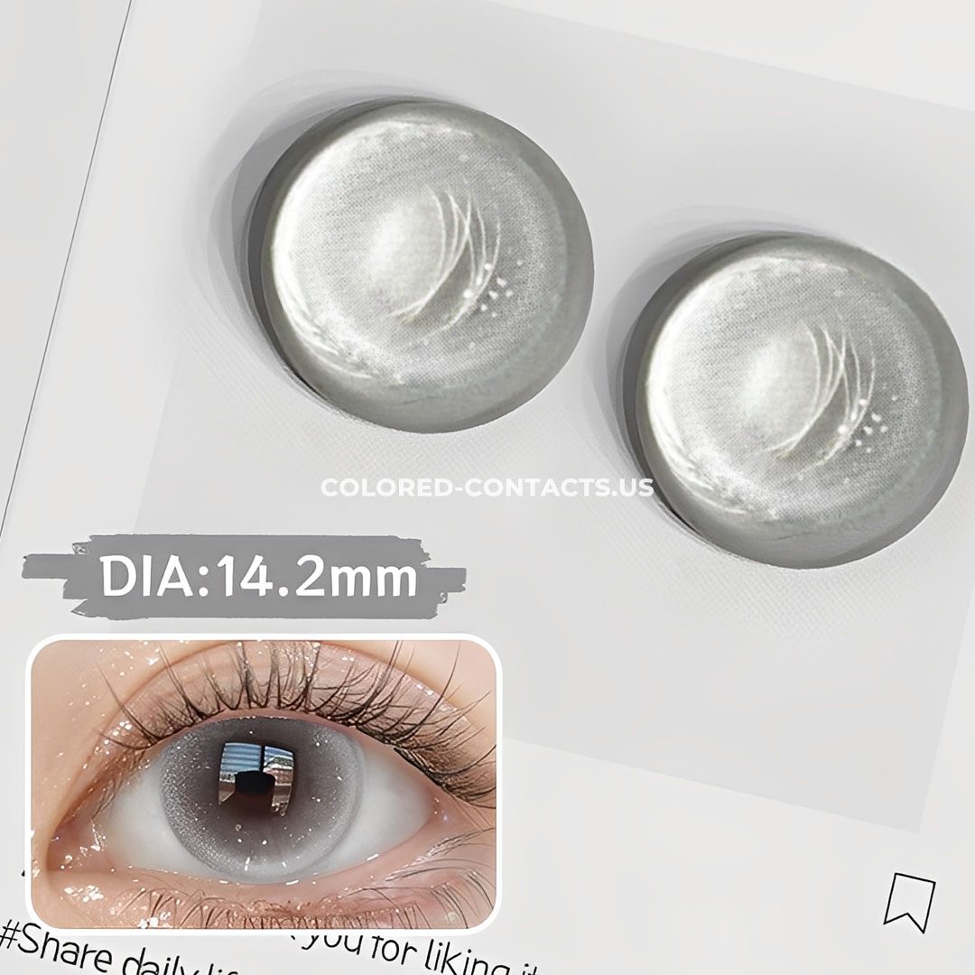 Misty Silver Gray Daily Colored Contacts - 10 Lenses - thumbnail 2