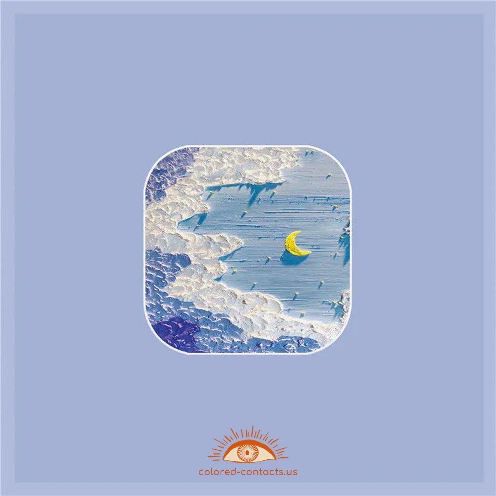 Moon Oil Painting Contact Lenses Case - image 1