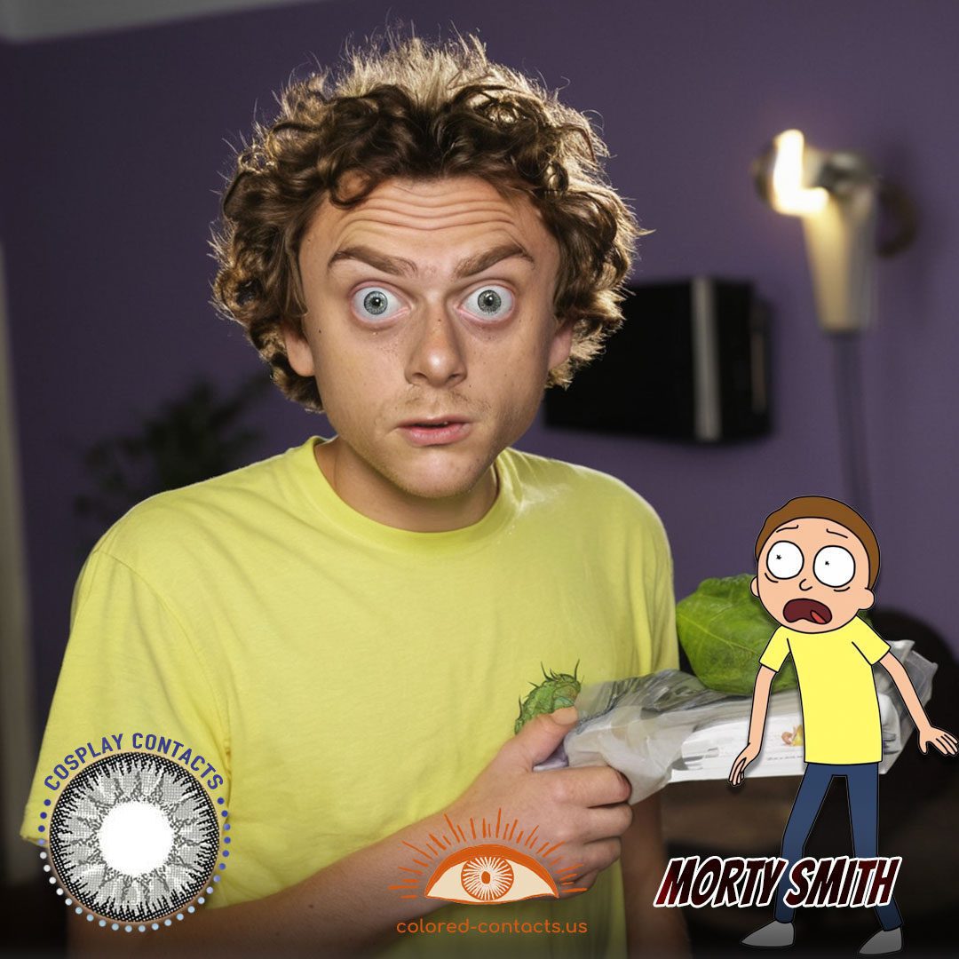 Rick and Morty: Morty Smith Cosplay Grey Contact Lenses - image 1