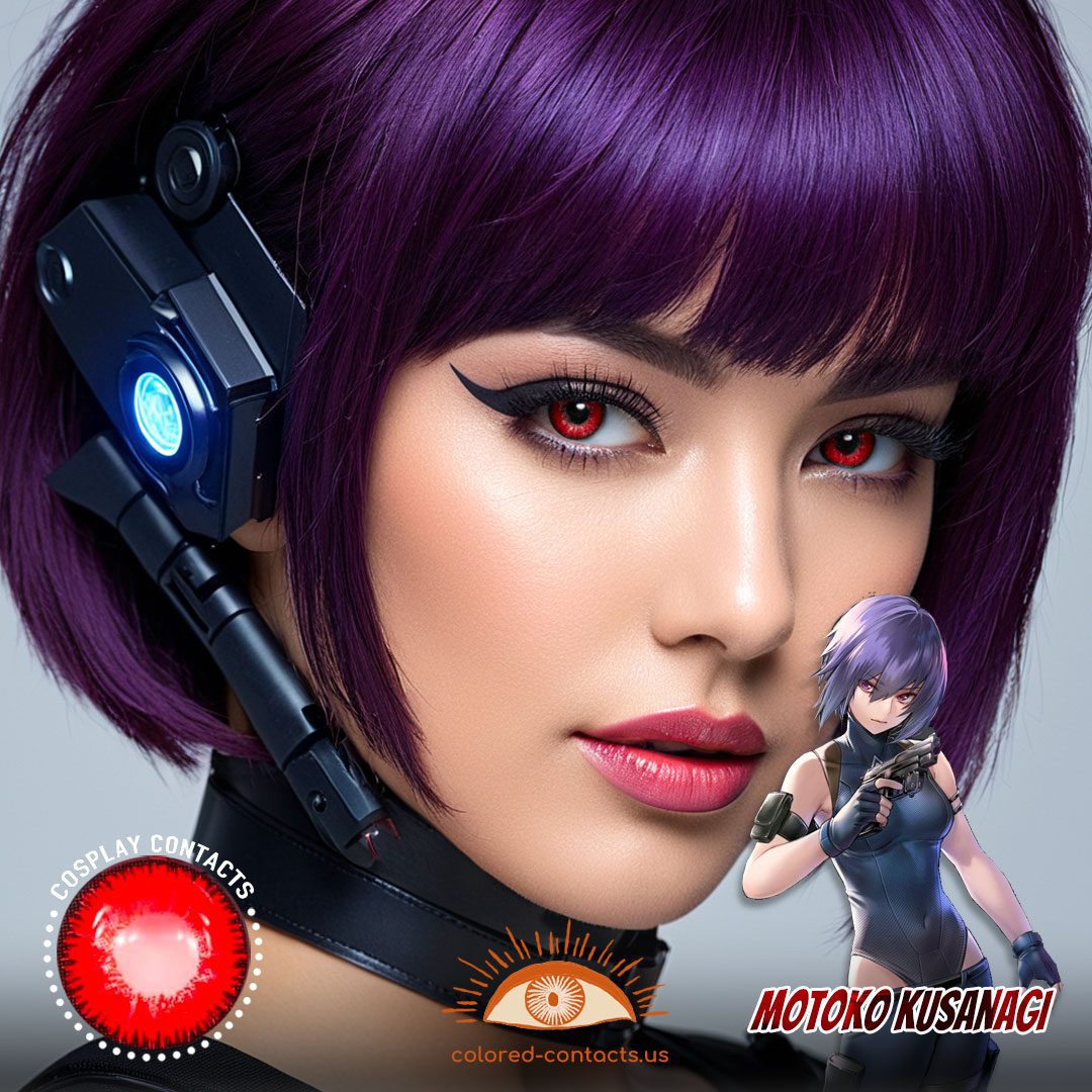 Ghost in the Shell: Motoko Kusanagi Cosplay Red Contact Lenses - image 1
