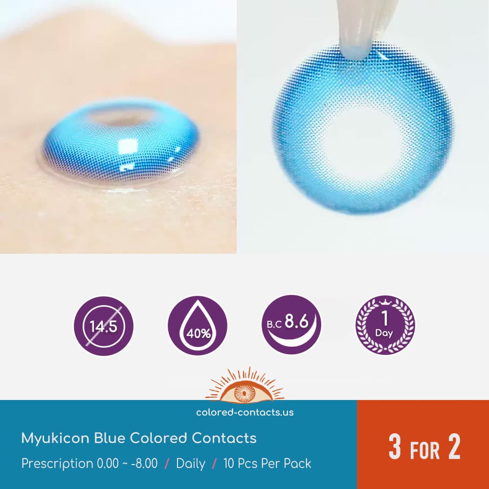 Myukicon Blue Colored Contacts - 10Pcs - thumbnail 4