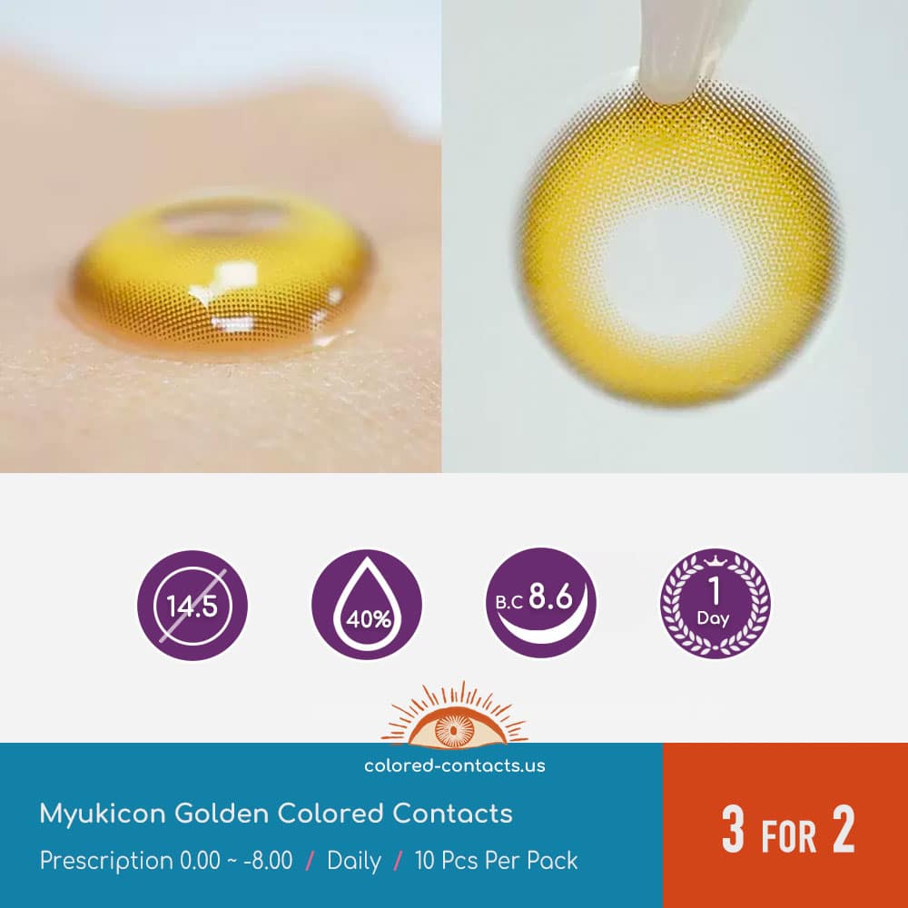 Myukicon Golden Colored Contacts - 10Pcs - thumbnail 3