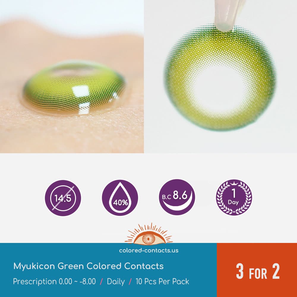Myukicon Green Colored Contacts - 10Pcs - thumbnail 3