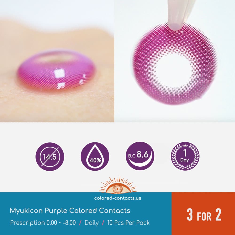 Myukicon Purple Colored Contacts - 10Pcs - thumbnail 3