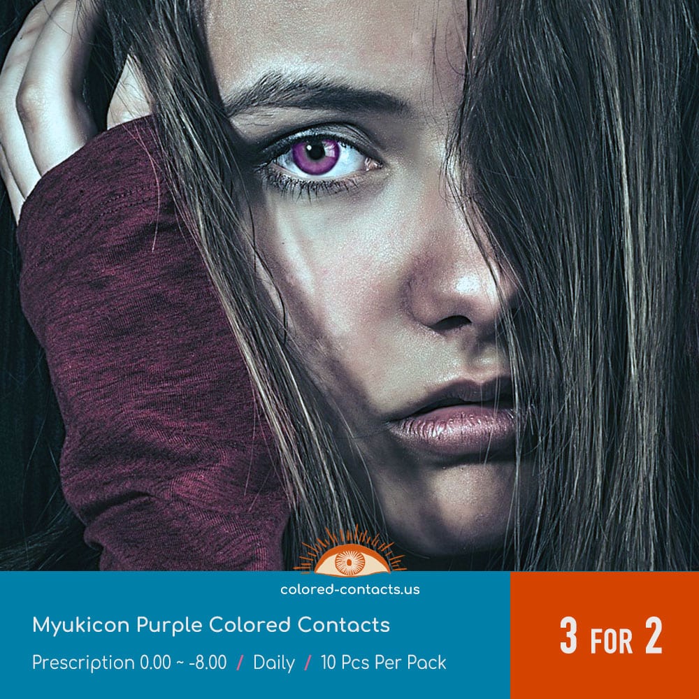 Myukicon Purple Colored Contacts - 10Pcs - thumbnail 2