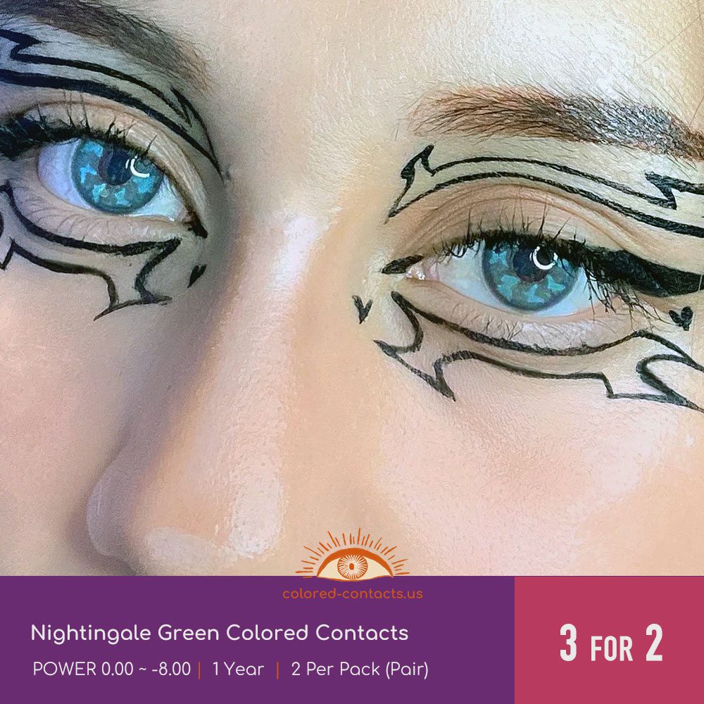 Nightingale Green Colored Contacts - thumbnail 2