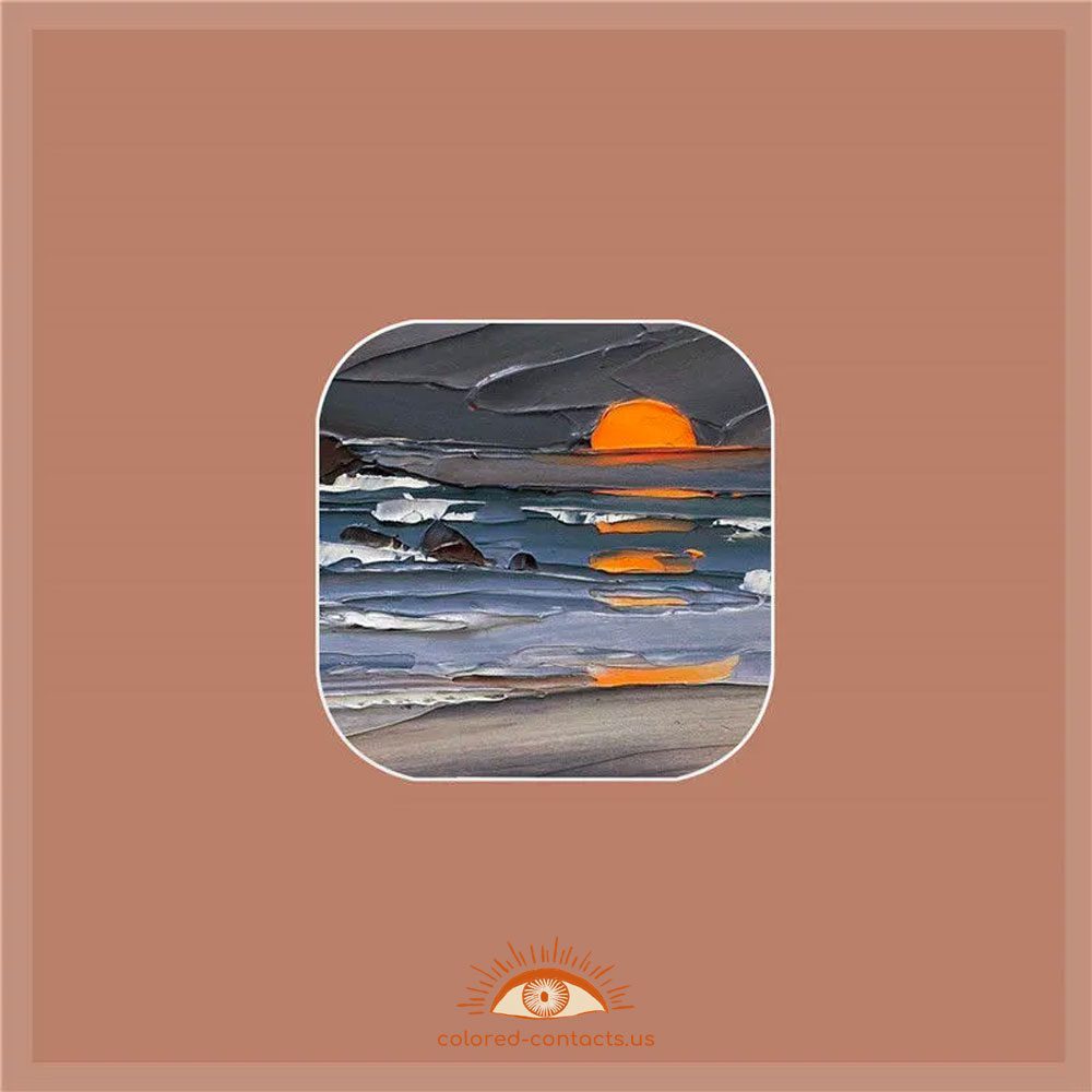 Oil Painting Seaside Sunset Contact Lenses Case - image 1