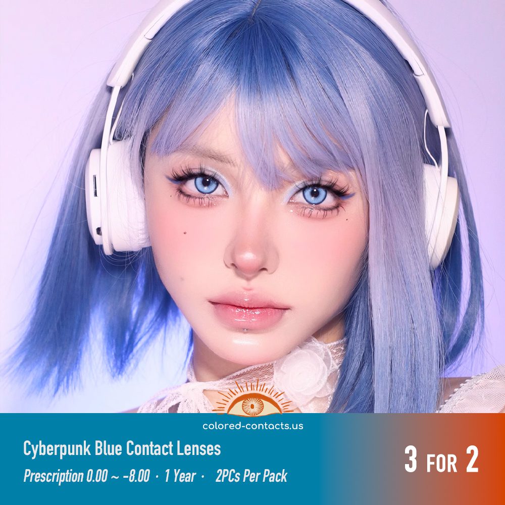 Cyberpunk Blue Contact Lenses - thumbnail 2