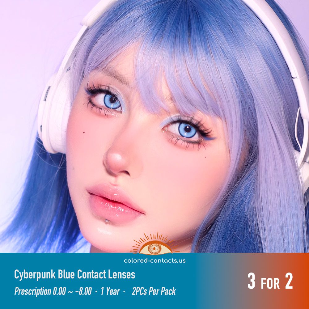 Cyberpunk Blue Contact Lenses - thumbnail 5