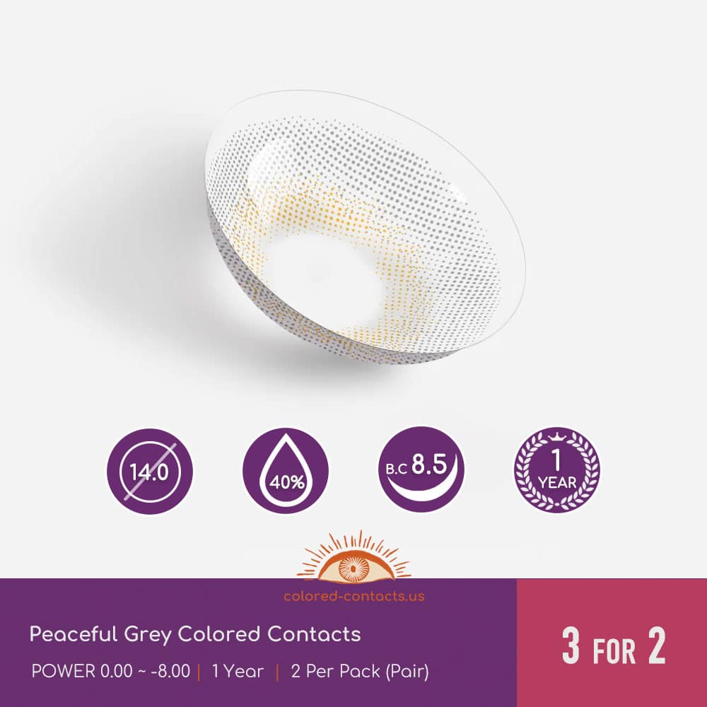 Peaceful Grey Colored Contacts - thumbnail 2