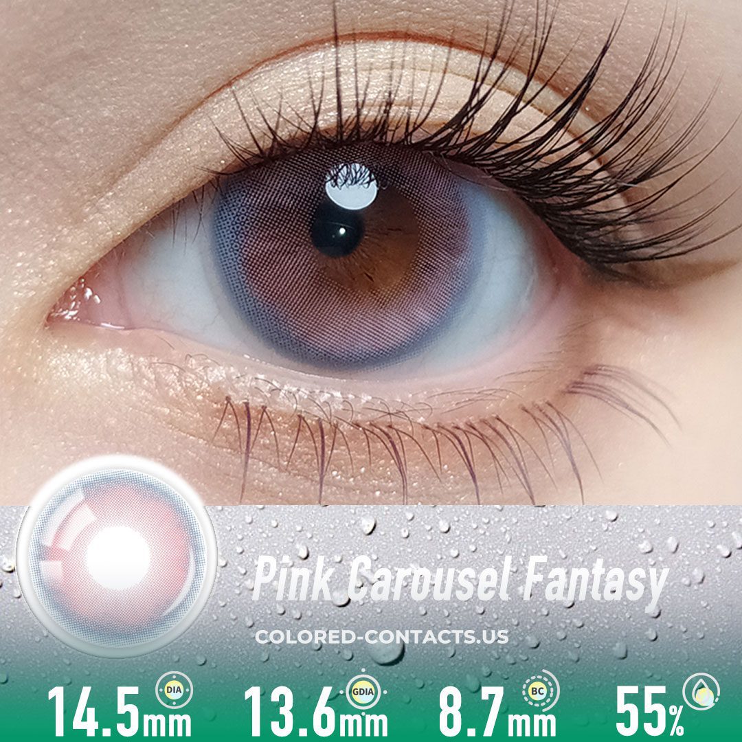 Carousel Fantasy – Enchanting Pink Colored Contacts – 5 Pairs - image 1