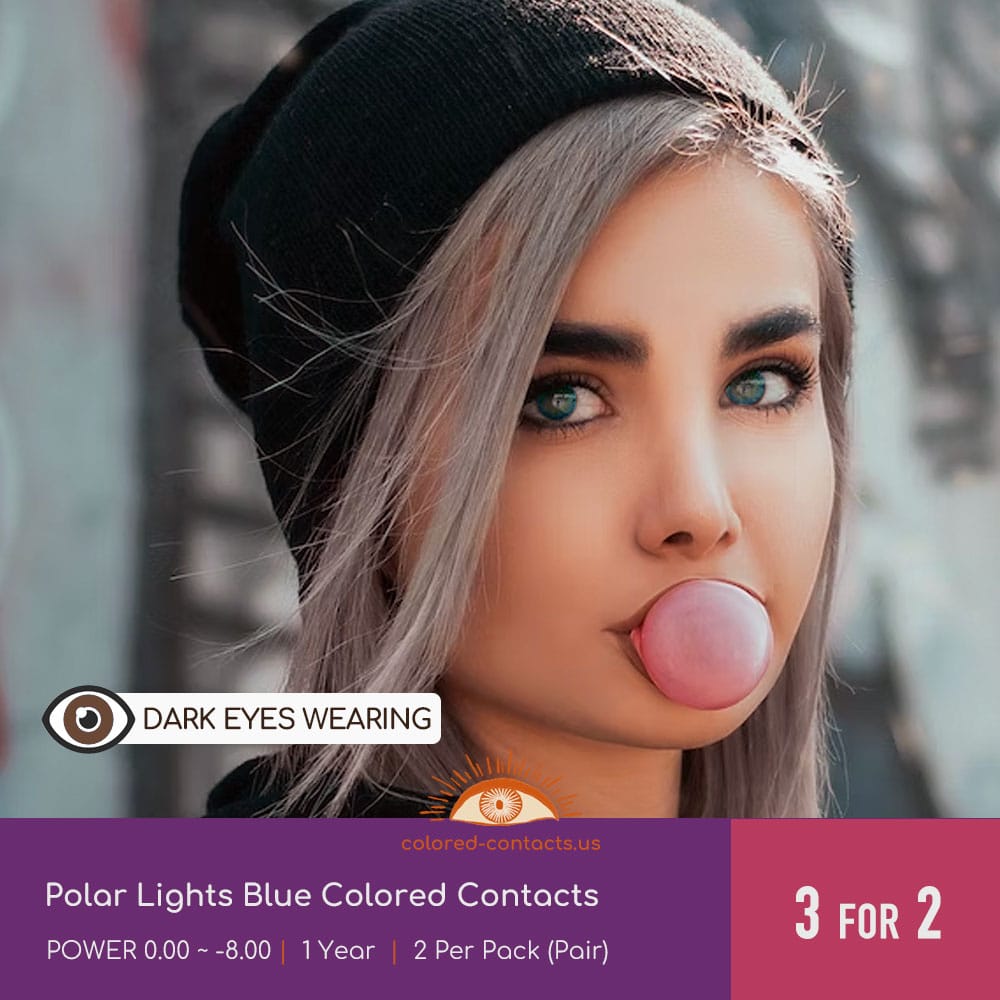 Polar Lights Blue Colored Contacts - thumbnail 3