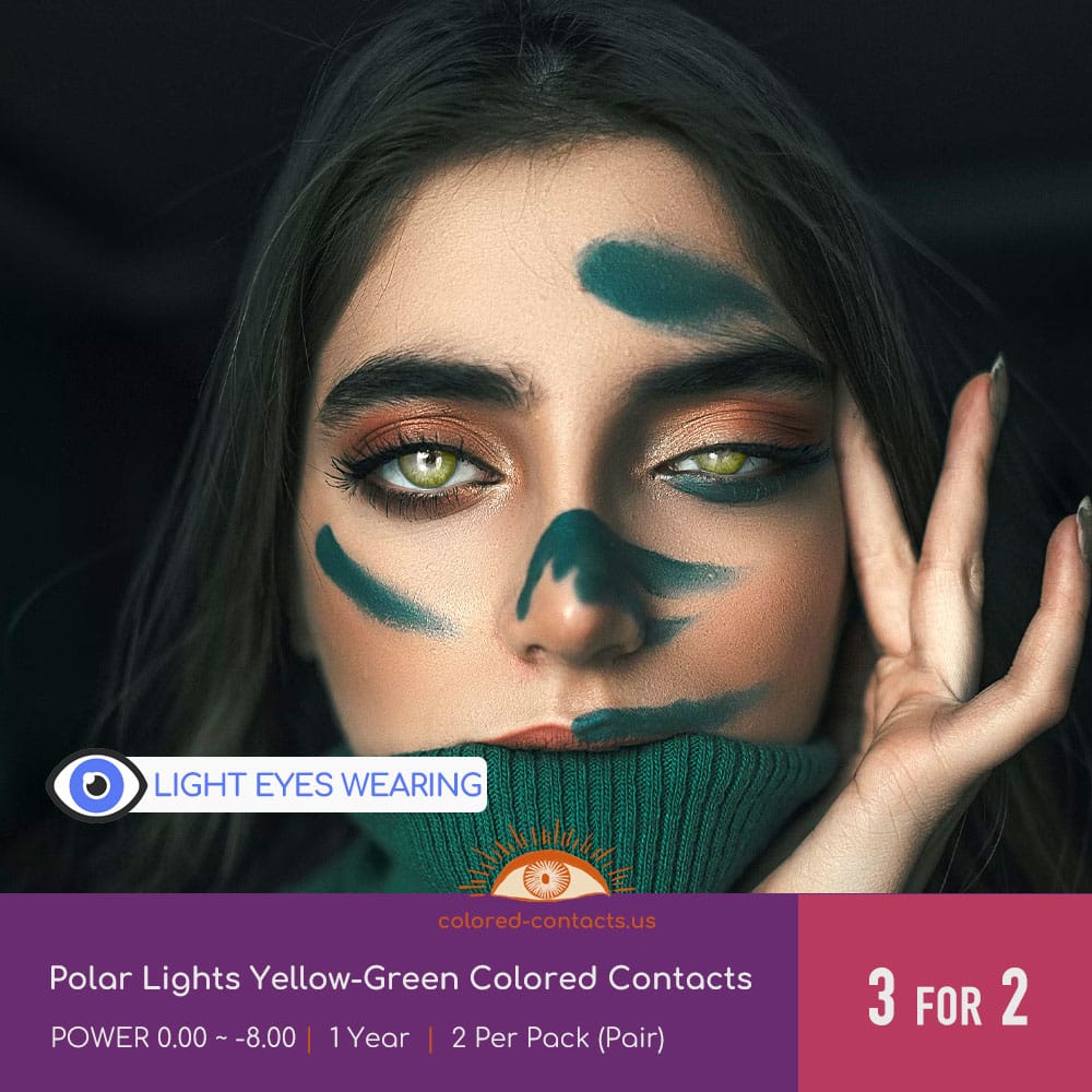Polar Lights Yellow-Green Colored Contacts - thumbnail 4