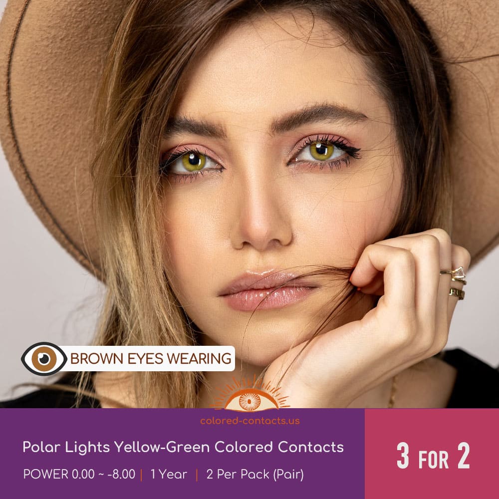 Polar Lights Yellow-Green Colored Contacts - thumbnail 2