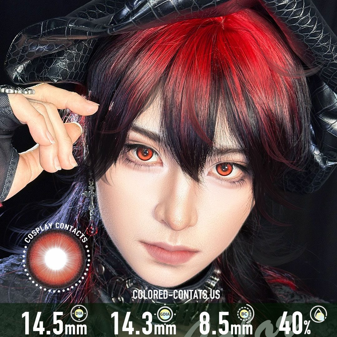 Punk Red Colored Contacts - thumbnail 2