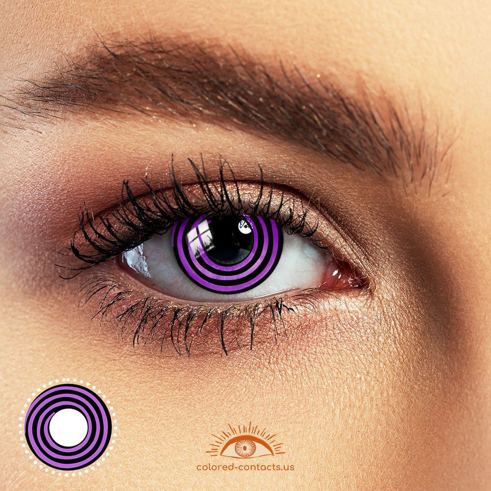 Purple Black Swirl Eye Halloween Contacts - image 1