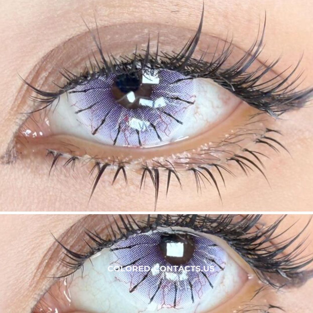 Purple Spider Web Colored Contacts  | 4-Piece Set - thumbnail 2