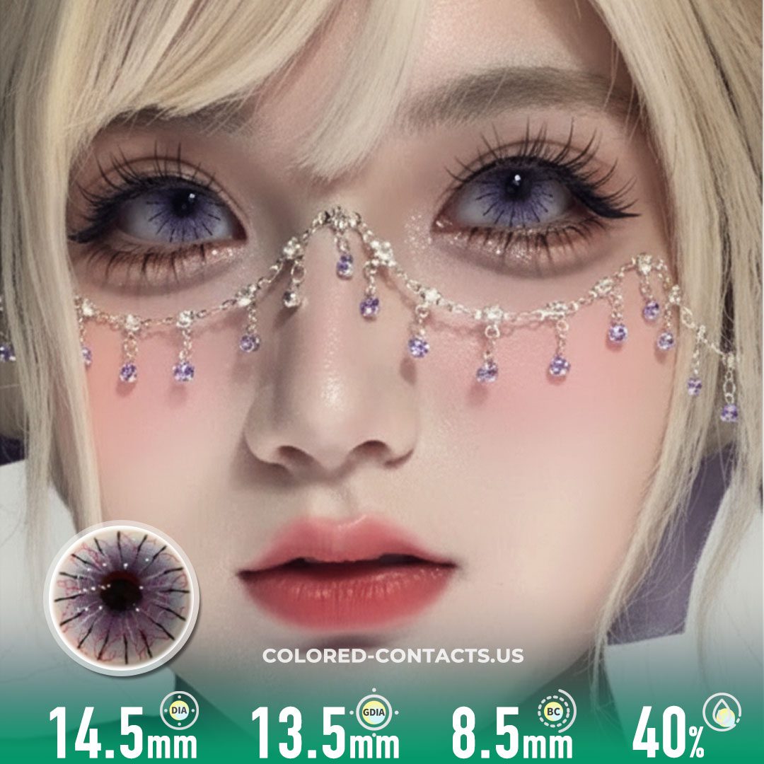 Purple Spider Web Colored Contacts | 4-Piece Set - image 1