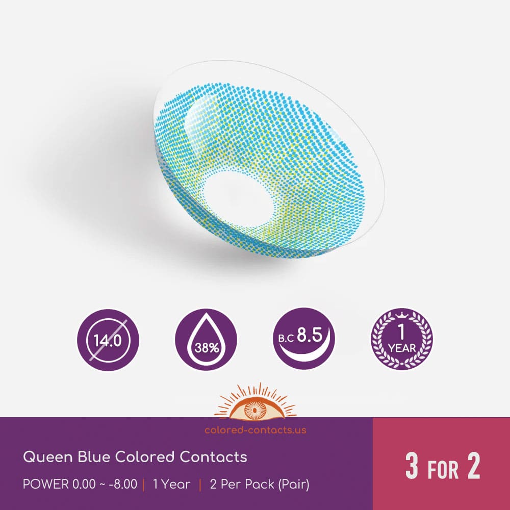 Queen Blue Colored Contacts - thumbnail 2