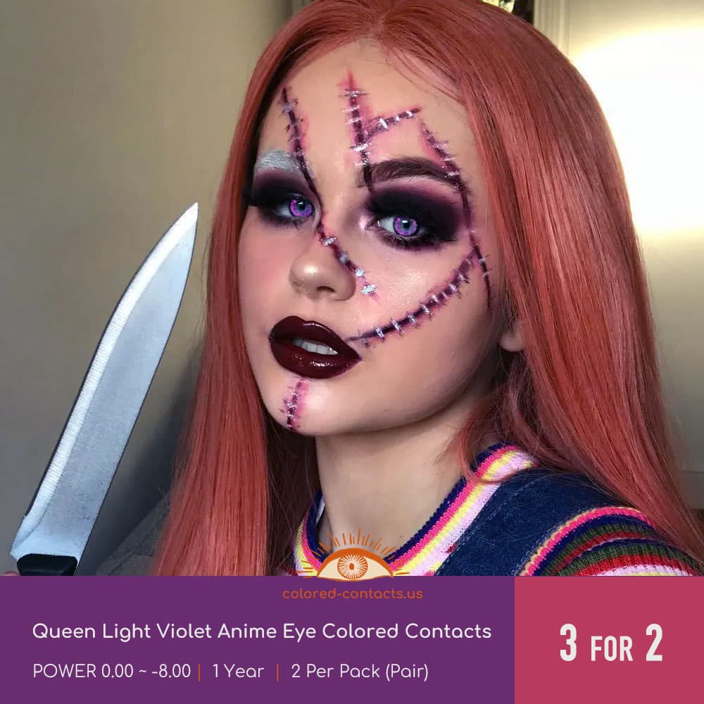 Kikuri Hiroi Cosplay Contact Lenses - Vibrant Purple! - thumbnail 4