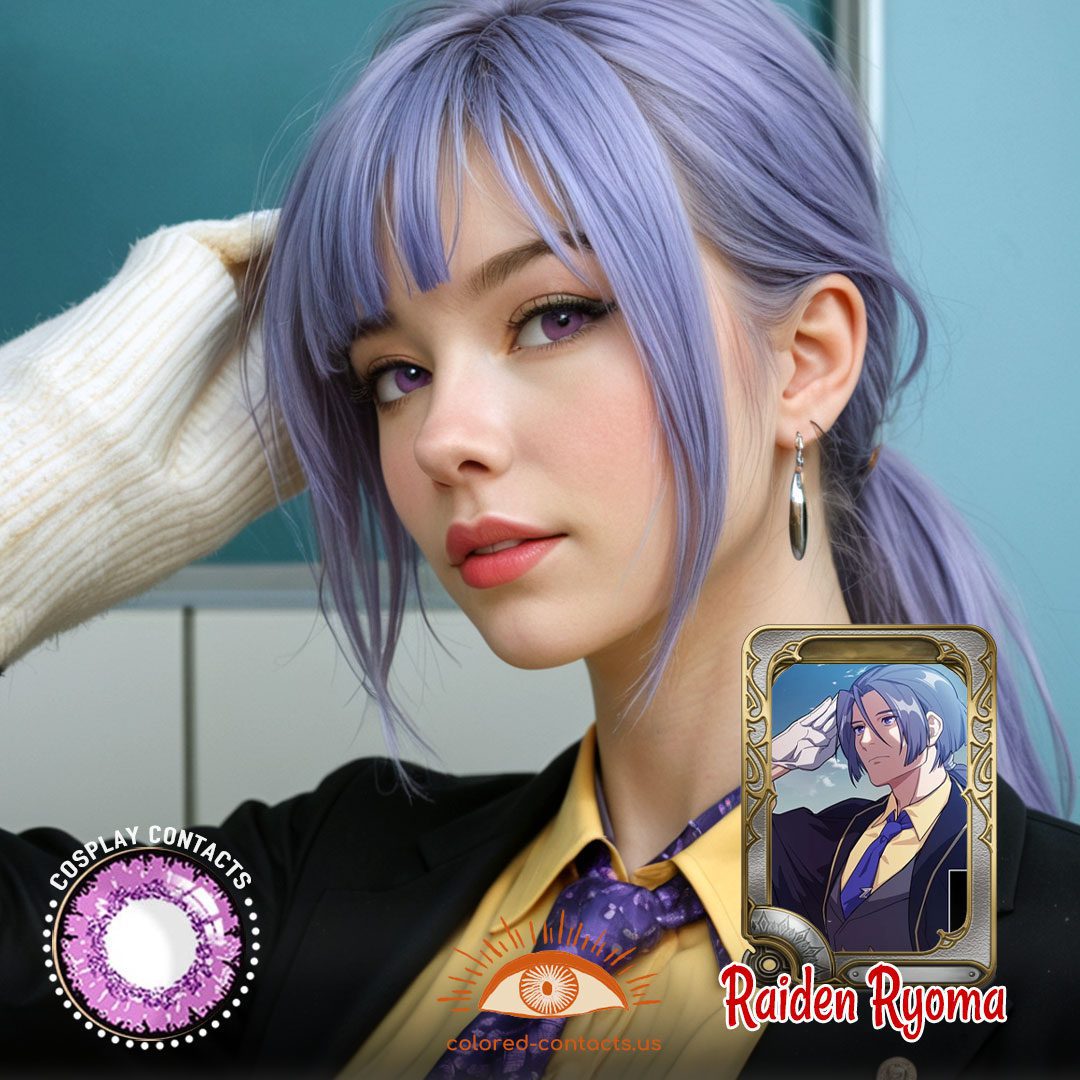 Honkai Impact 3rd: Raiden Ryoma Cosplay Purple Contact Lenses - image 1