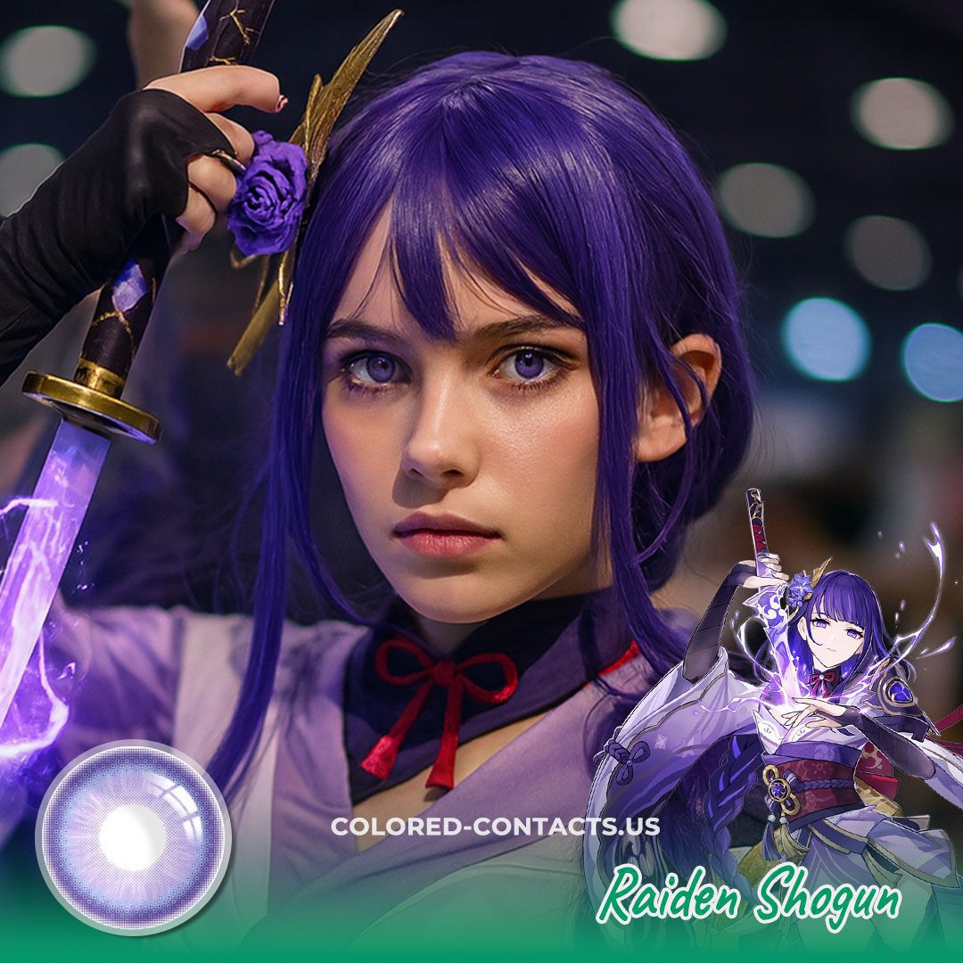 Genshin Impact Raiden Shogun Cosplay Contacts - image 1