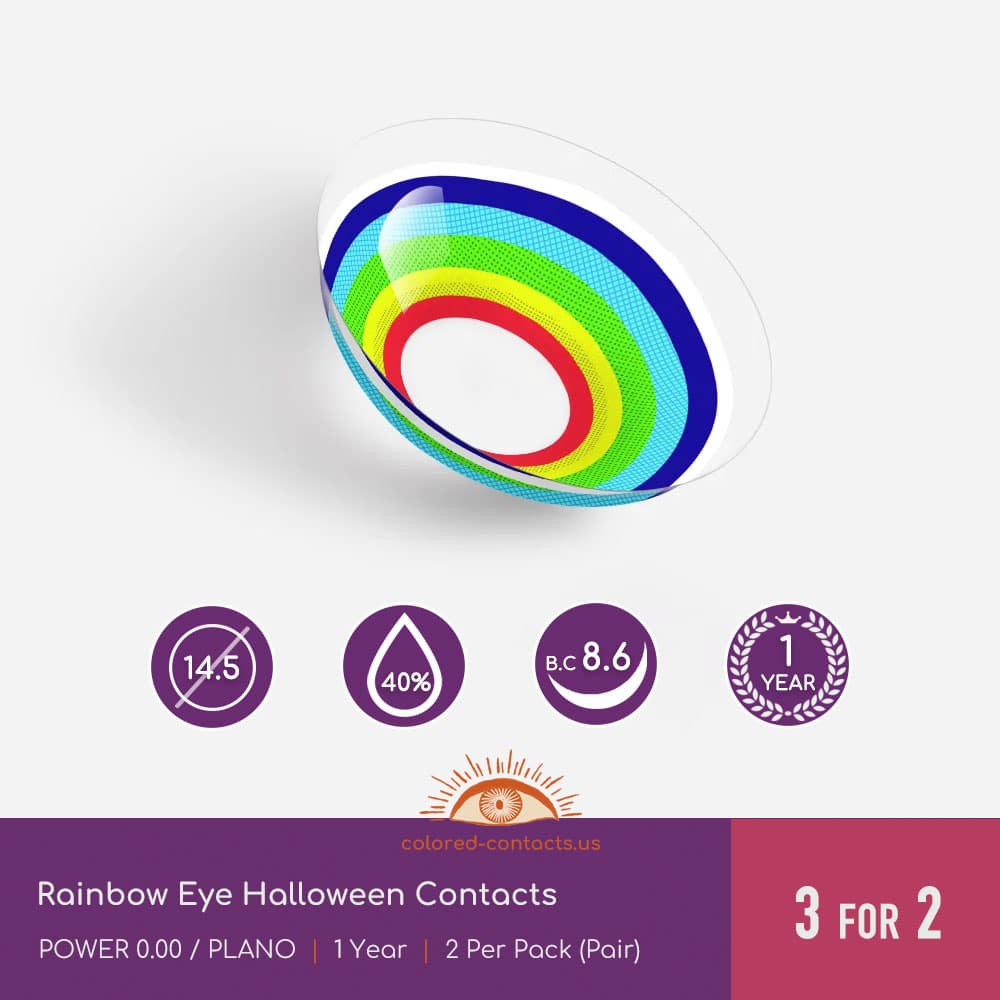 Rainbow Eye Halloween Contacts - thumbnail 3