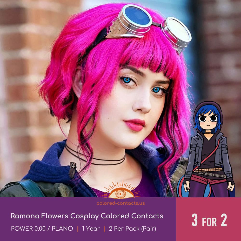 Ramona Flowers Cosplay Blue Colored Contacts - thumbnail 2