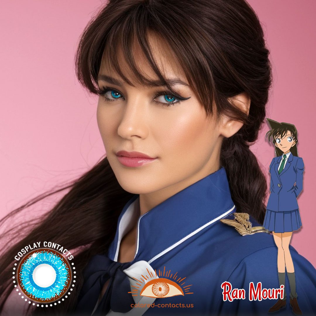 Detective Conan: Ran Mouri Cosplay Blue Eye Contact Lenses - image 1
