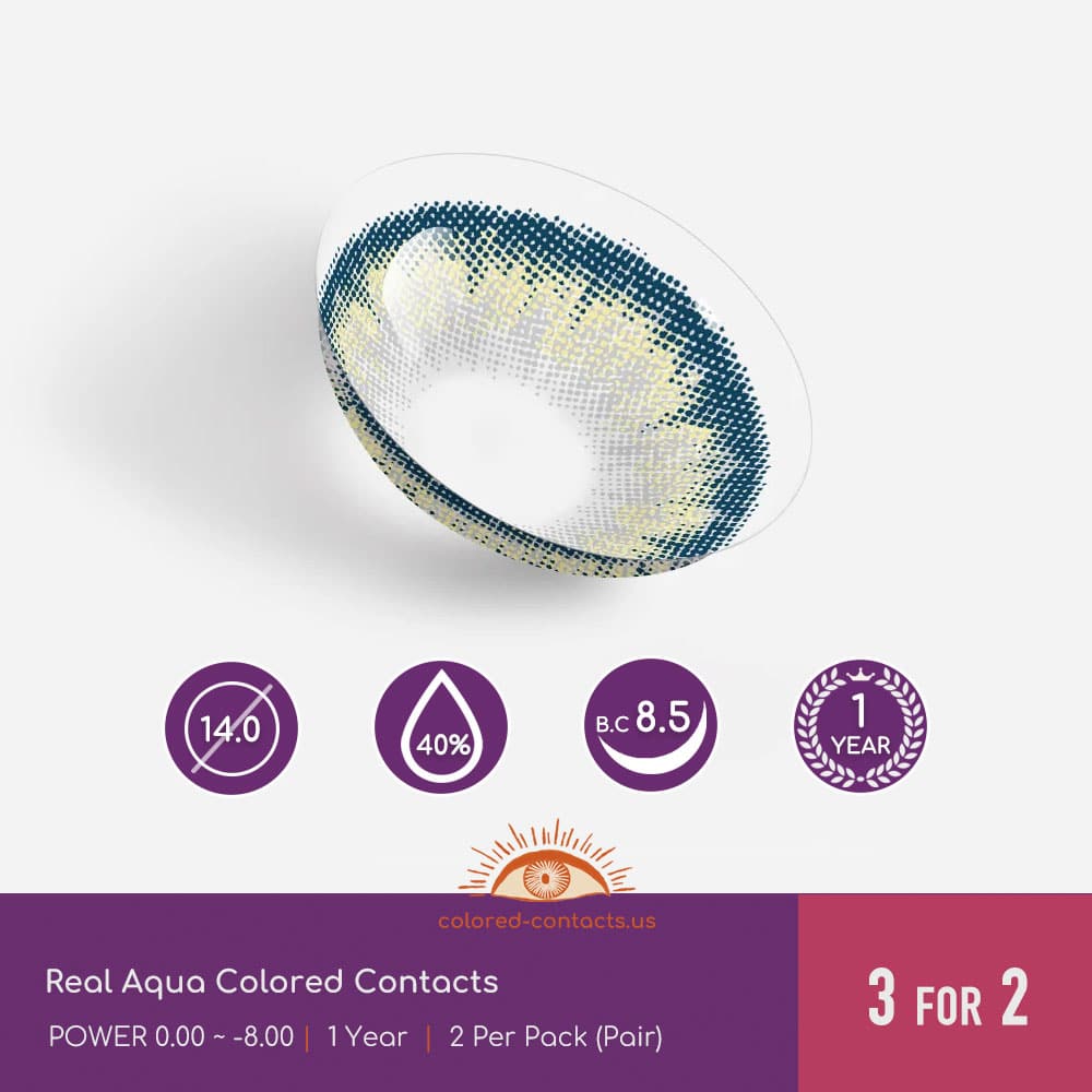 Real Aqua Colored Contacts - thumbnail 2