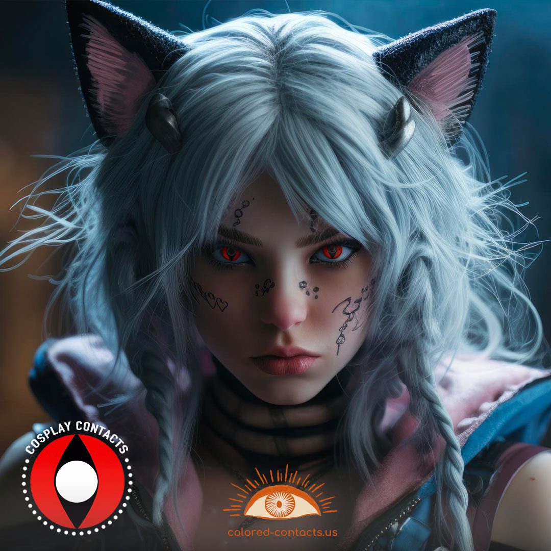 Red Cat Eye Contacts - image 1