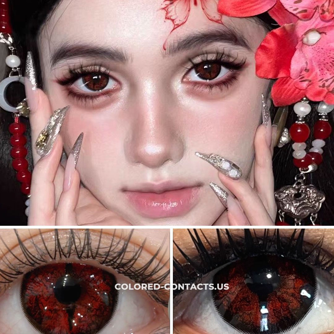 Red Insect Horror Slit Pupil Contact Lenses | 4-Lens Pack - thumbnail 3