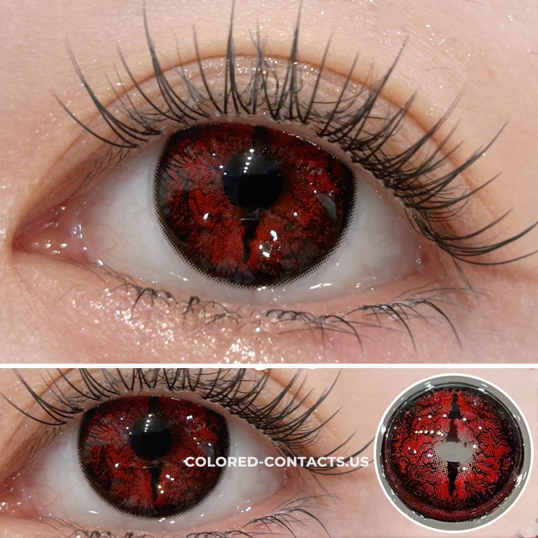 Red Insect Horror Slit Pupil Contact Lenses | 4-Lens Pack - thumbnail 2