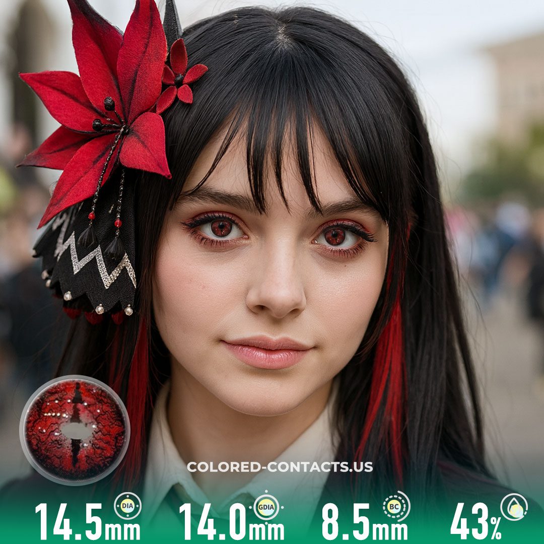 Red Insect Horror Slit Pupil Contact Lenses | 4-Lens Pack - image 1