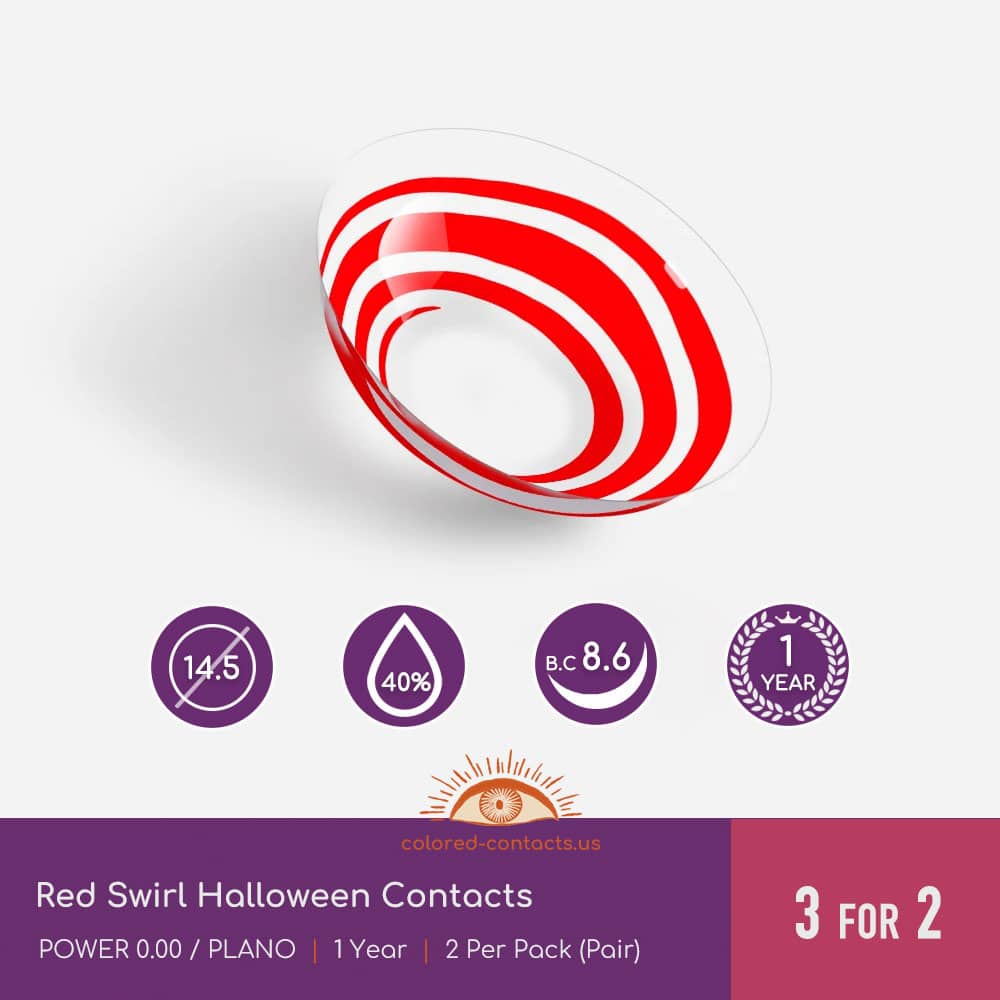 Red Swirl Halloween Contacts - thumbnail 3