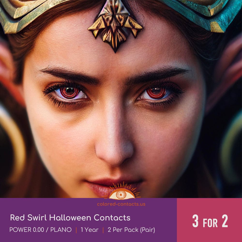 Red Swirl Halloween Contacts - thumbnail 2