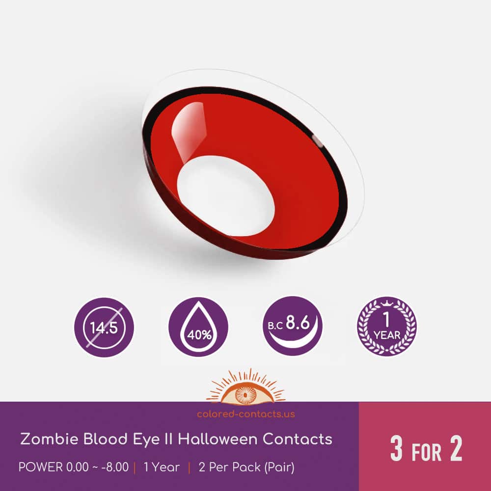 Red Vampire Eye II Halloween Contacts - thumbnail 3