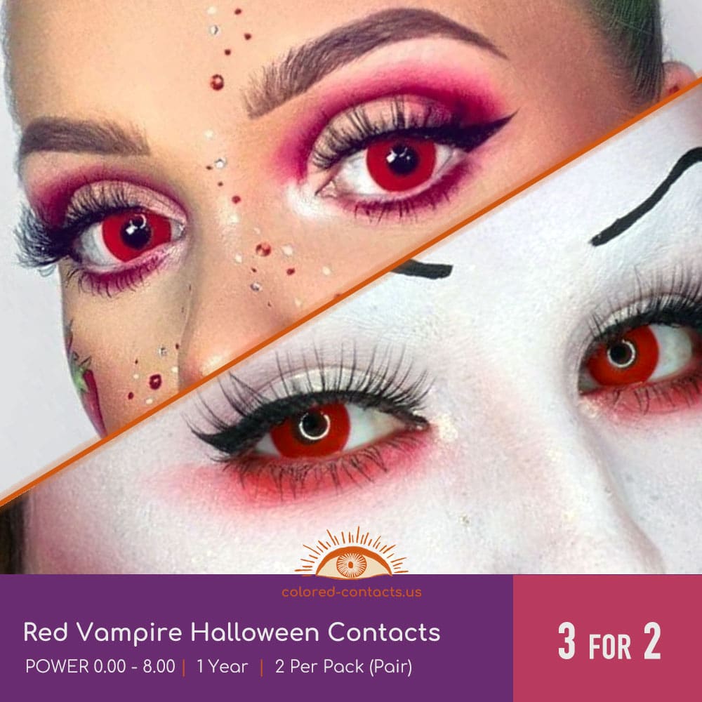 Red Vampire Halloween Contacts - thumbnail 3