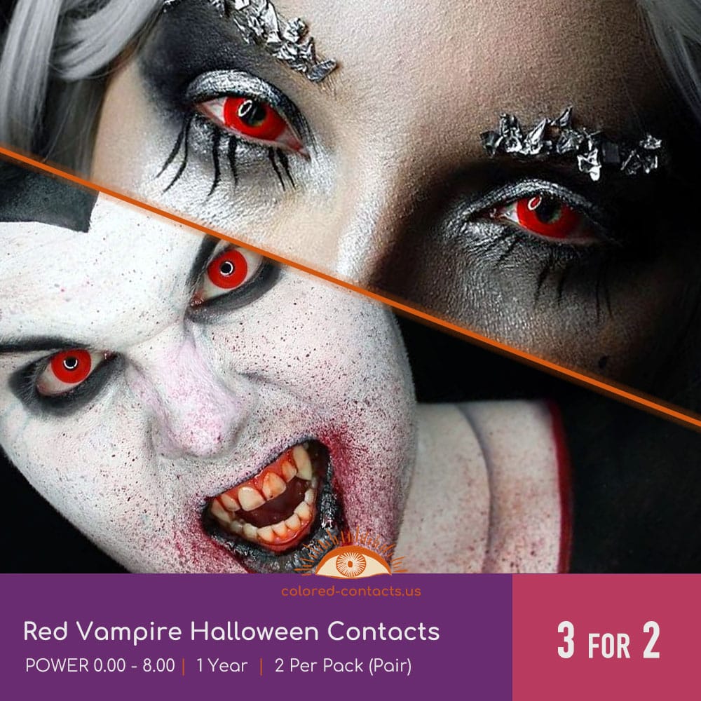 Red Vampire Halloween Contacts - thumbnail 2