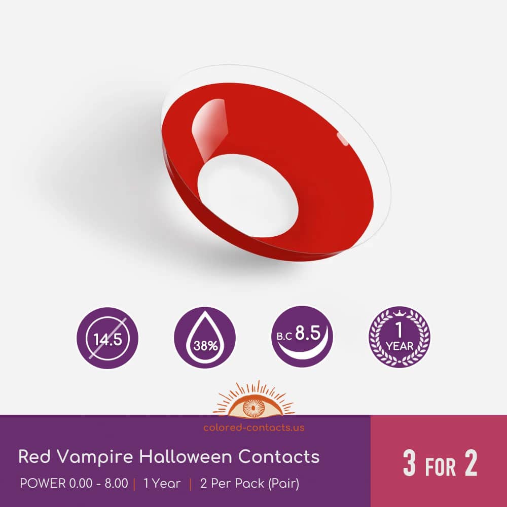 Red Vampire Halloween Contacts - thumbnail 4